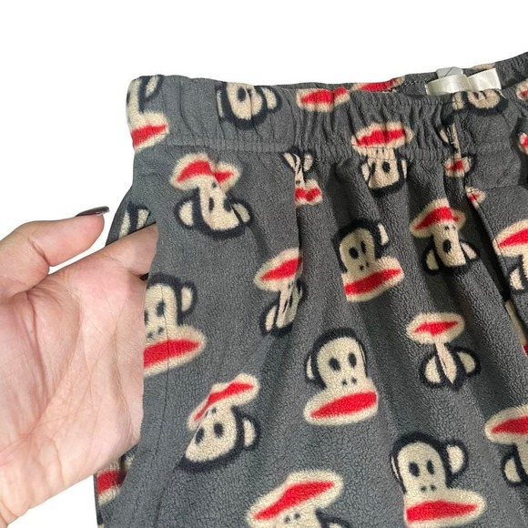 Paul Frank Pajama Pants L Vtg Y2k Monkey Grey AOP Lounge Pockets - Picture 4 of 5